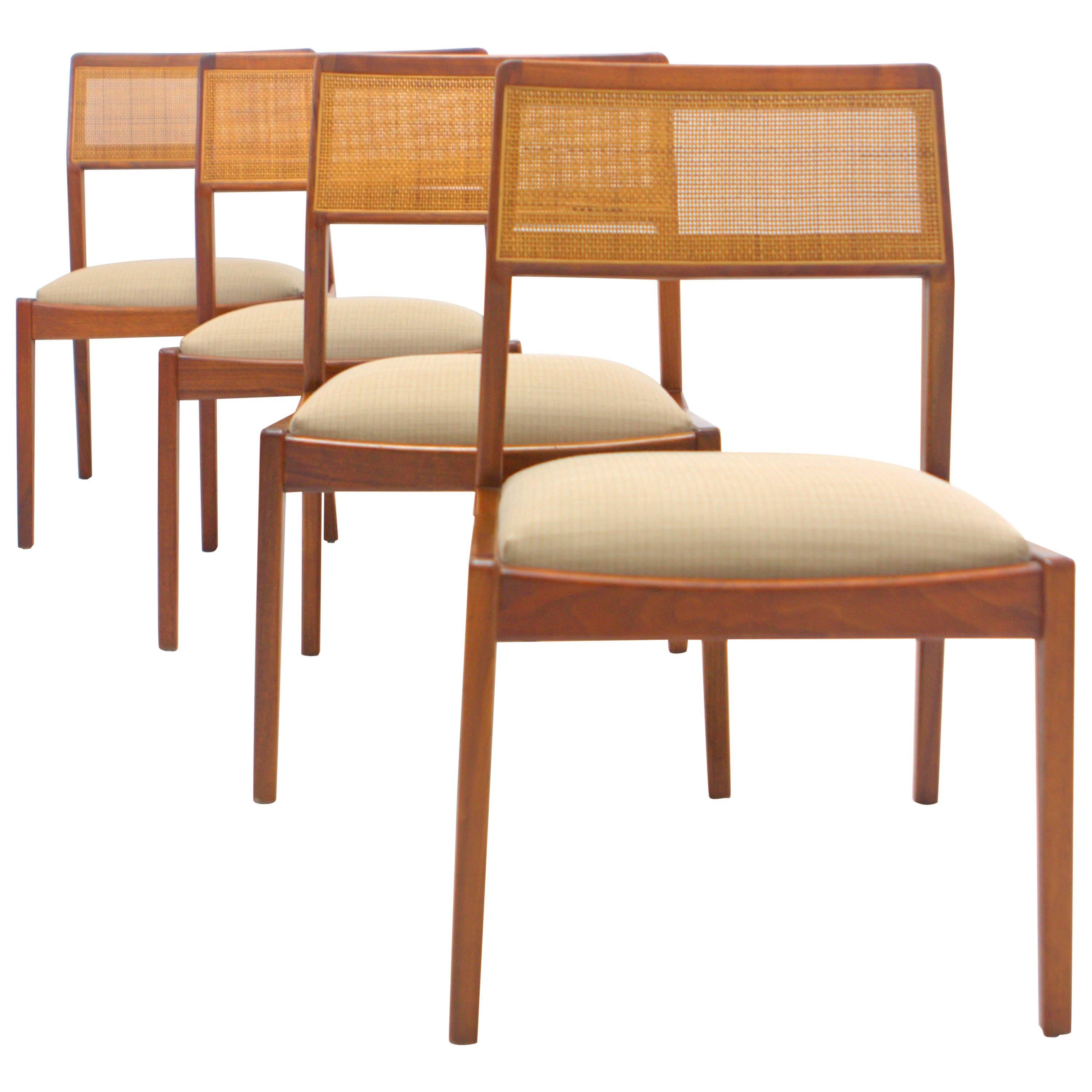 Jens Risom Walnut "Playboy" Chairs, Set of Four