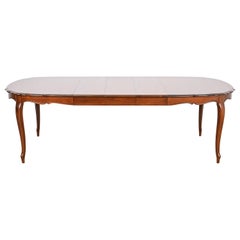 Thomasville French Provincial Louis XV Cherry Wood Extension Dining Table