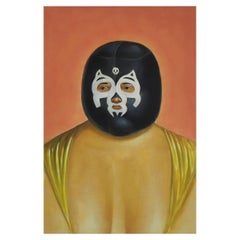 Vintage Mexican Wrestler Painting