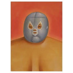 Retro Mexican Wrestler Painting