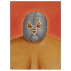 Vintage Mexican Wrestler Painting