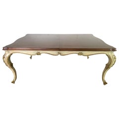 French Provincial Painted Dining Table w/ Inlaid Top C. 1930