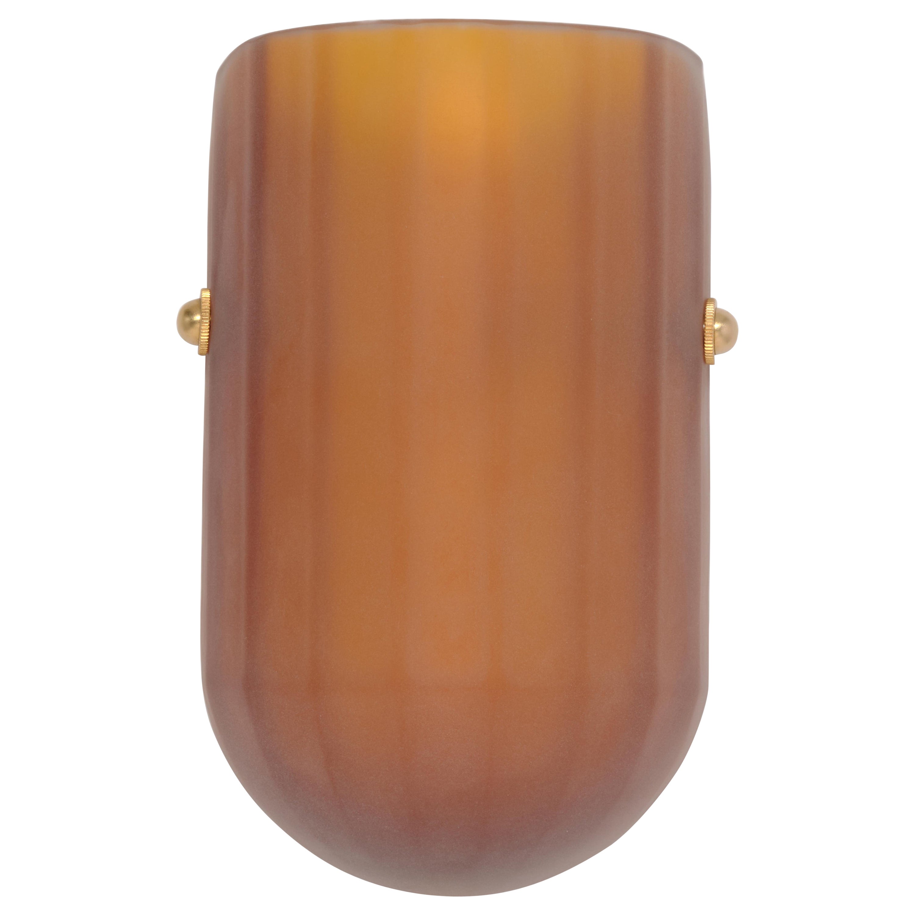 Selene Mezzo Streamline Moderne Inspired Blown Almandine Glass Wall Sconce