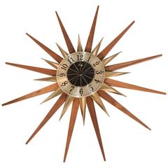 Vintage Starburst Wall Clock by Welby Division, Elgin National Watch Company