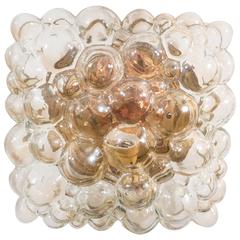 1960s Square Bubble Glass Wall Sconce by Helena Tynell for Glashütte Limburg