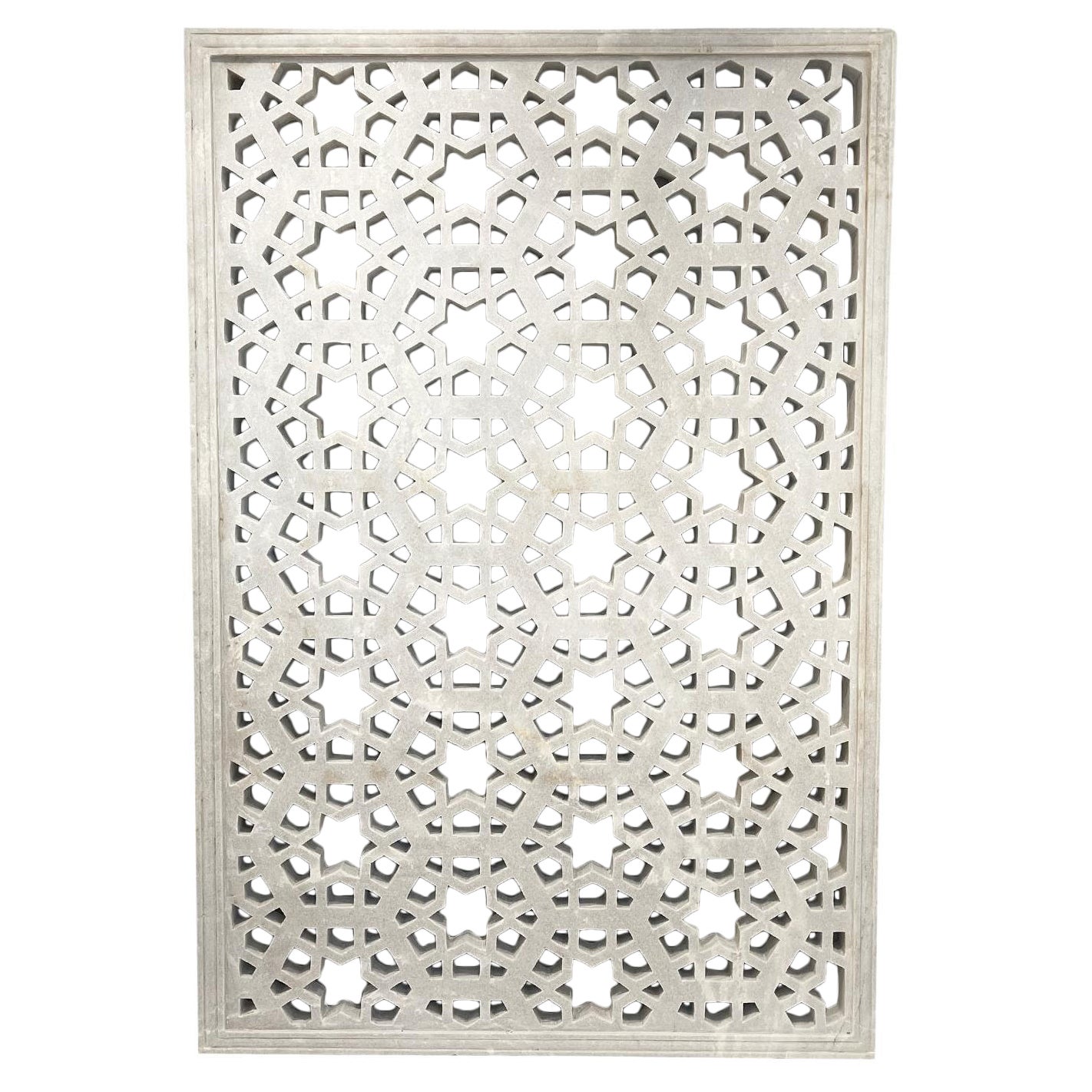 21st Century Indian Starburst Jali Wall Panel - Architectural Marble Relief
