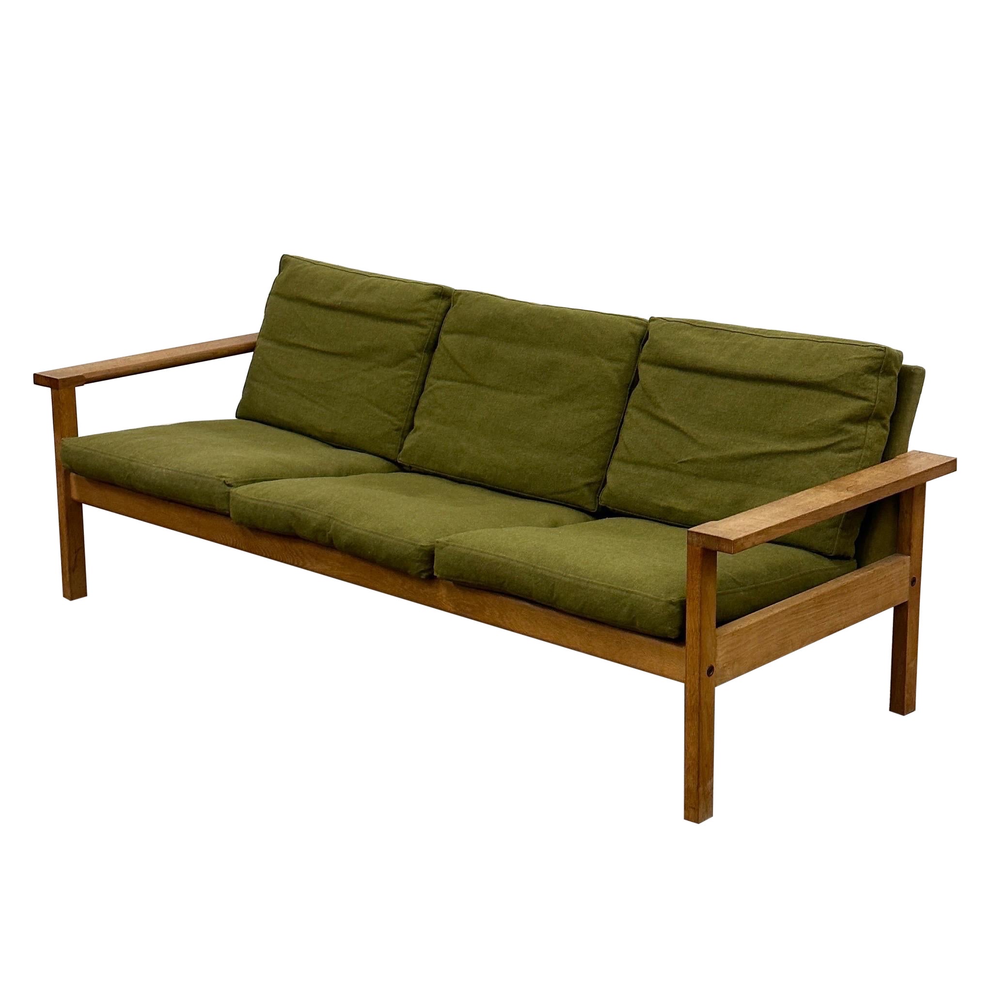 Danish Wood Frame Sofa Attributed to Børge Mogensen