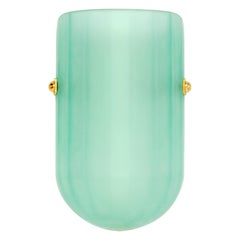 Selene Mezzo Streamline Moderne Inspired Blown Emerald Glass Wall Sconce