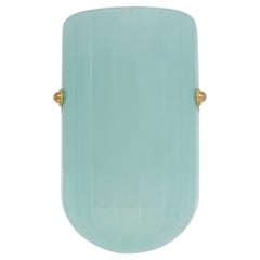 Selene Mezzo Streamline Moderne Inspired Blown Ajoite Glass Wall Sconce