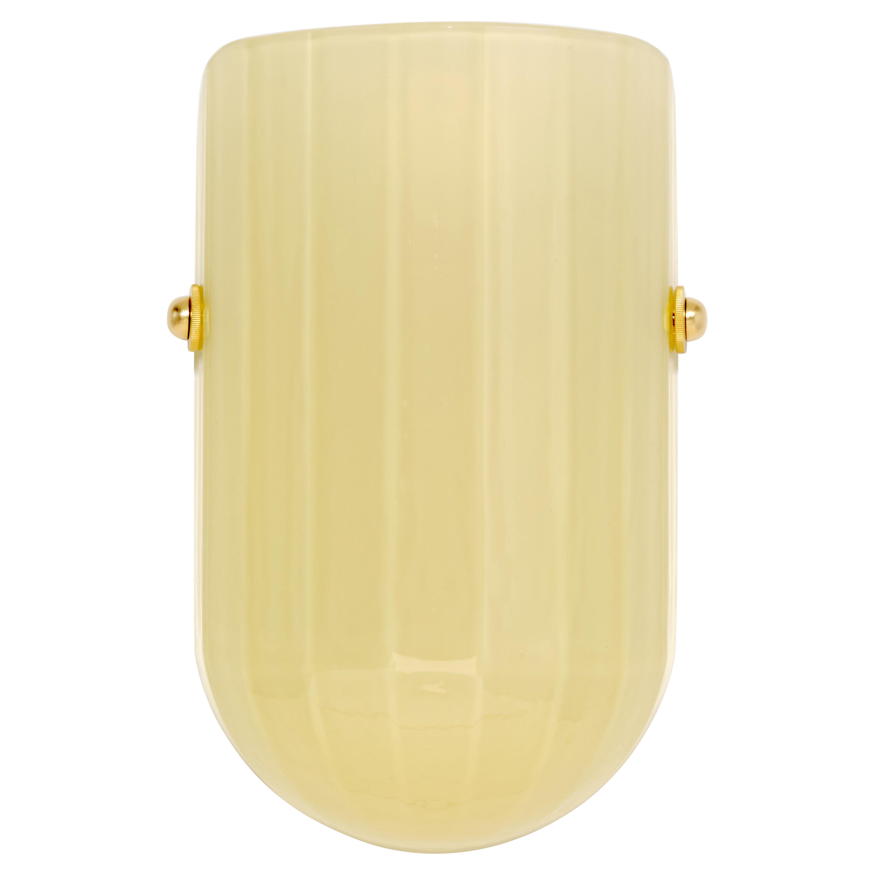 Selene Mezzo Streamline Moderne Inspired Blown Agate Glass Wall Sconce