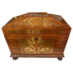 Caja de té Boulle de la Regencia inglesa del siglo XIX