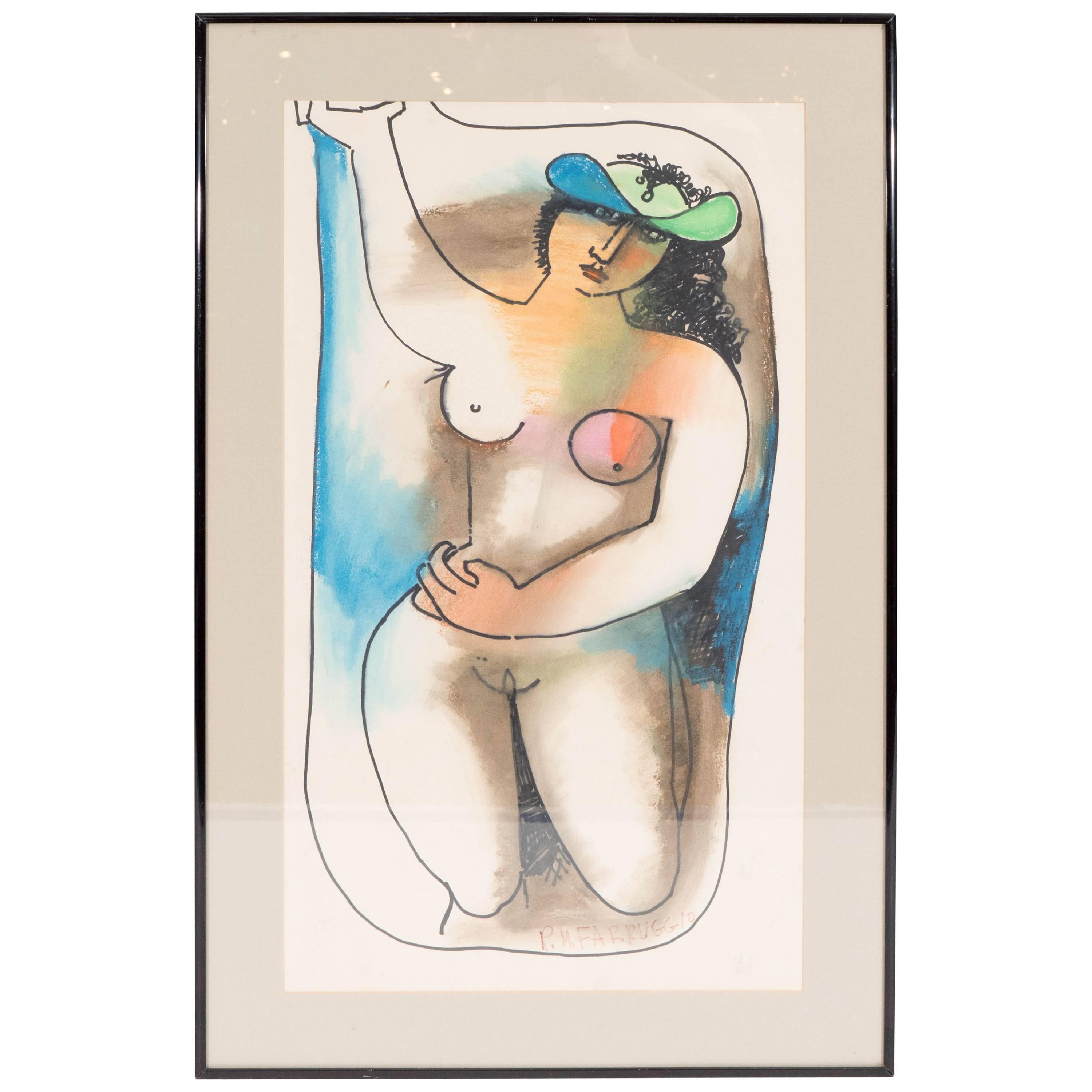 Remo Farruggio 
Nude with Hat
, Signed