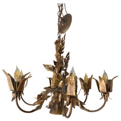 Vintage Brutalist Chandelier by Tom Greene