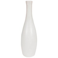 French Art Deco Style White Crackle Glaze Vase
