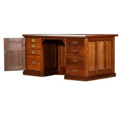19thC English Walnut Desk
