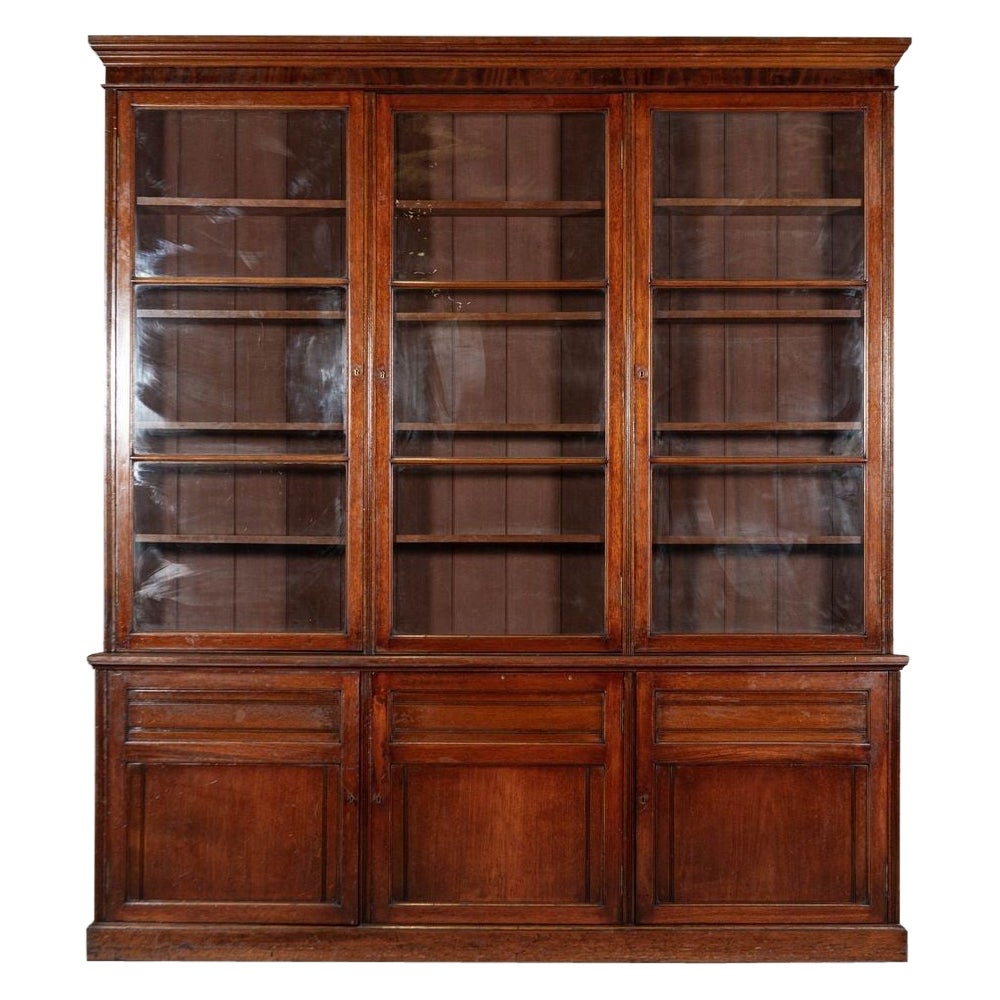 Large 19thC English Mahogany Glazed Bookcase