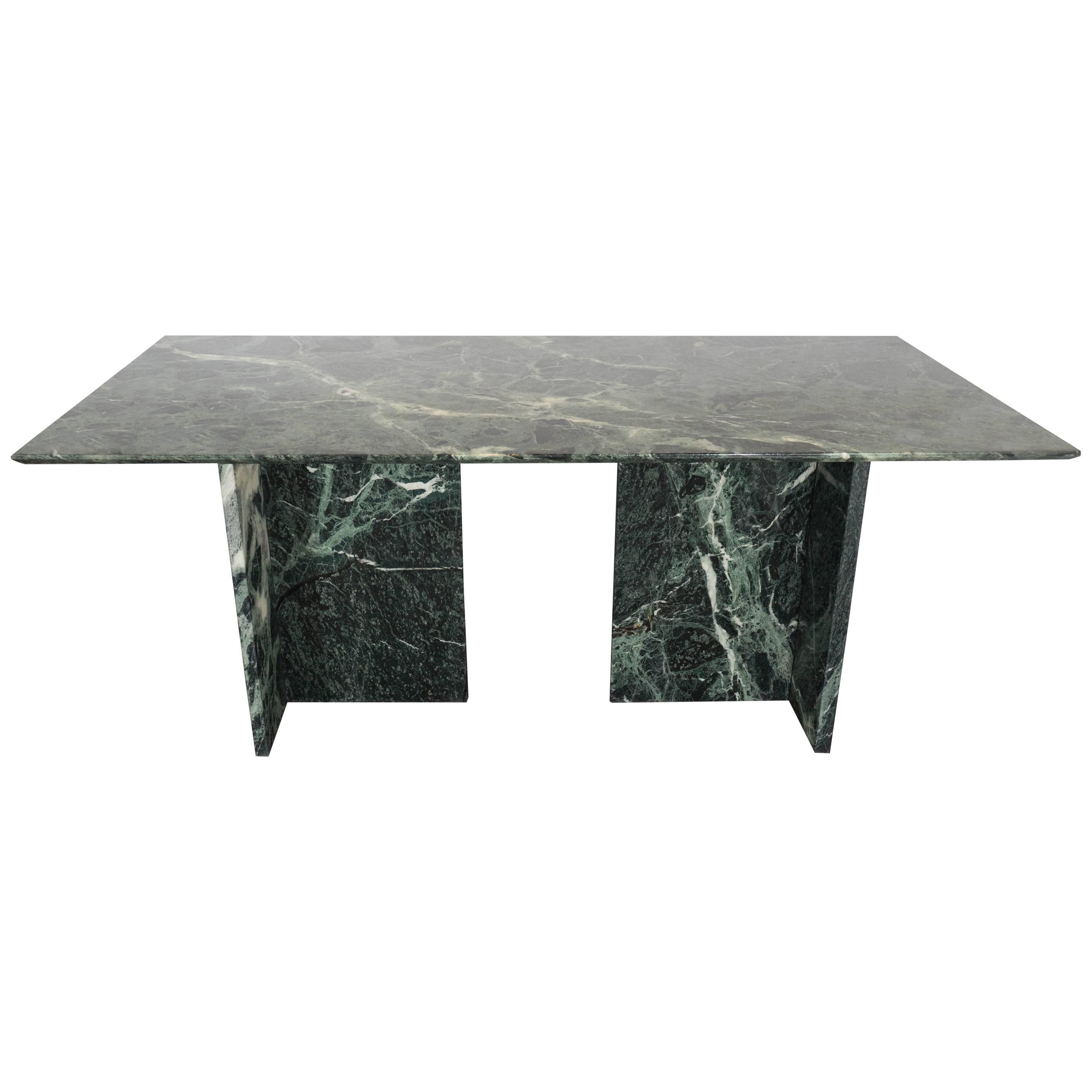 Italian Green Marble Dining and Conference Table at 1stDibs green