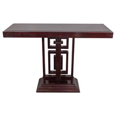 Art Deco Style Granite Top Console with Fretwork Base 12