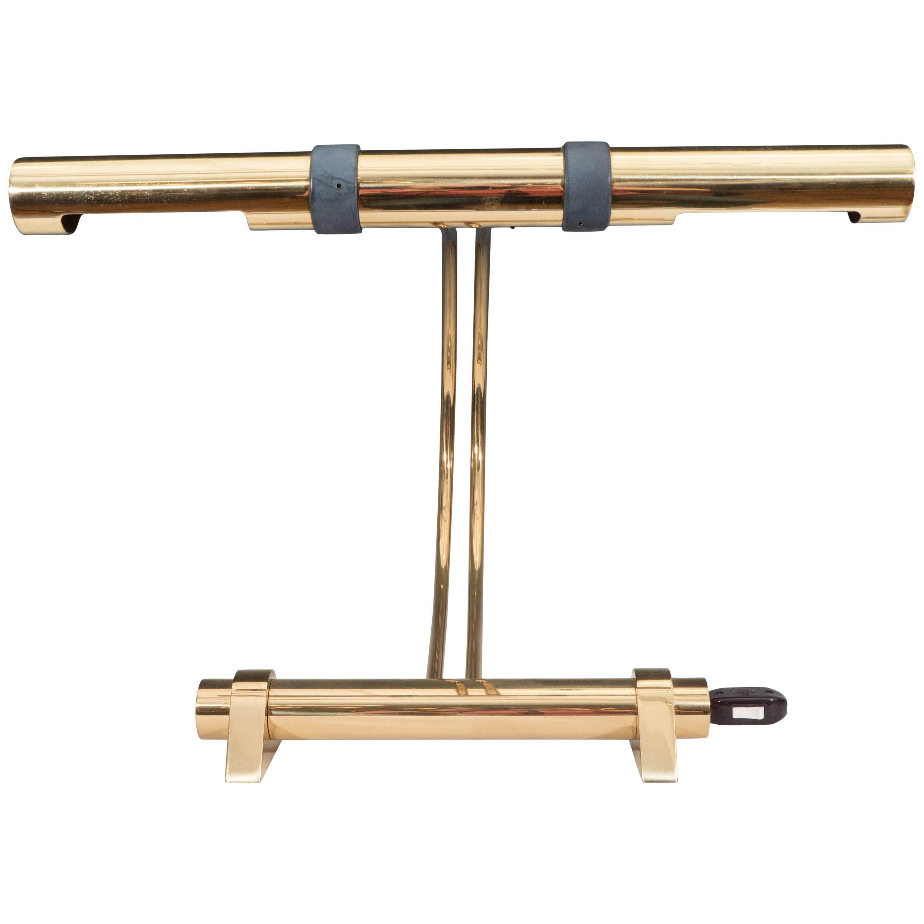 Casella Lighting Tubular Desk Lamp in Brass