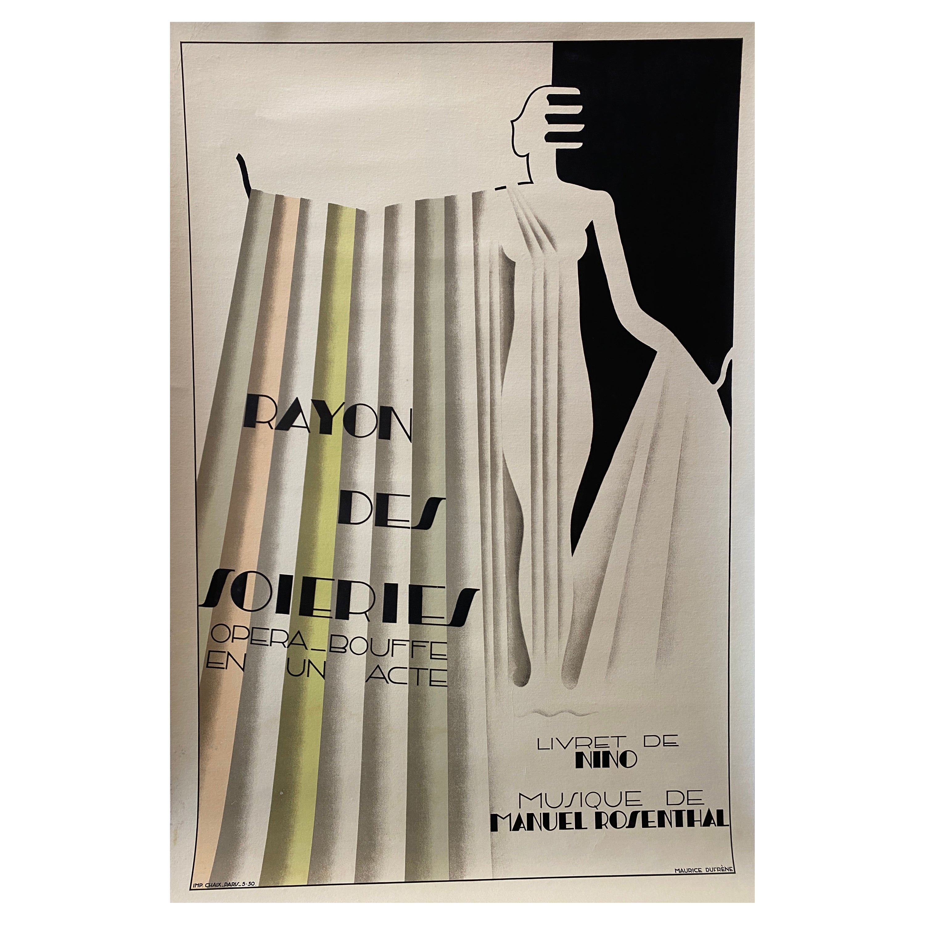 Affiche originale RAYON DES SOLERIES de Maurice Dufrene, 1930