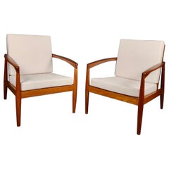 Pair Of Paper Knife Lounge Chairs Kai Kristiansen Magnus Olesen 1962 Model 121