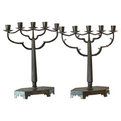 Pair of Tin candelabras by Hilding Ekelund for Taidetakomo Hakkarainen - 1920´s