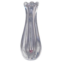 Jan Johansson for Orrefors, Sweden. "Siljan" art glass vase in clear glass.