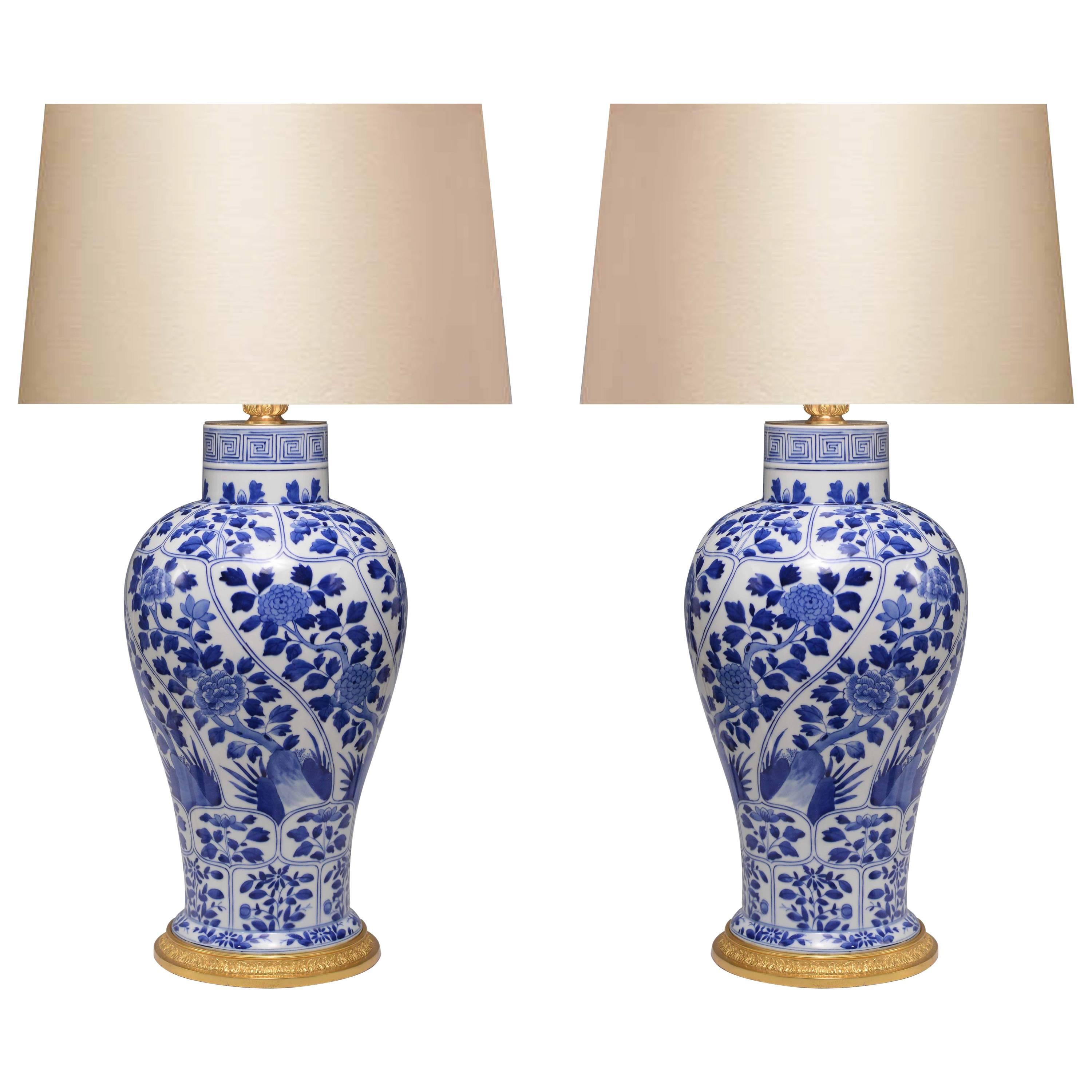 Blue and White Porcelain Lamp