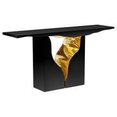 Lapiaz Black Console - Hand-Polished Steel & Brass - Boca do Lobo