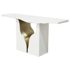 Consolle Lapiaz White - Falegnameria artigianale in ottone e impiallacciatura - Boca Do Lobo