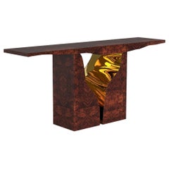 Lapiaz Walnut Console - Hand-Crafted Joinery Brass & Veneer - Boca do Lobo