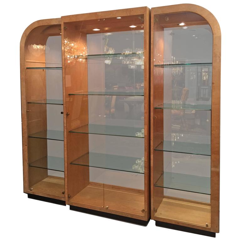 Burl Wood Display by Henredon at 1stDibs