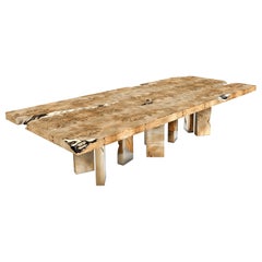 Empire Poplar Dining Table - Hand-Crafted Brass & Veneer - Boca do Lobo
