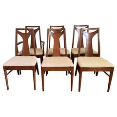 Kent Coffey Perspecta Mid Century Walnut Dining Chairs - Set of 6
