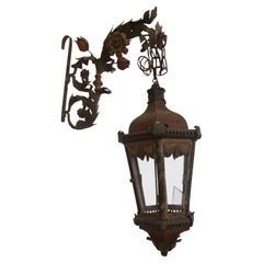 Lantern with iron arm and painted sheet metal, late 18th century, Venice
