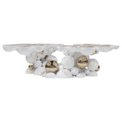 Newton White Center Table - Hand-Crafted Aluminum Lacquered Gold - Boca do Lobo