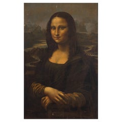 Copia del siglo XX de la Gioconda Retrato al óleo según Leonardo da Vinci