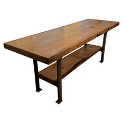 Live Edge Industrial Worktable or Kitchen Island