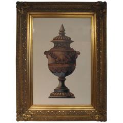 Neoclassic Urn Print in Oil Painting Frame