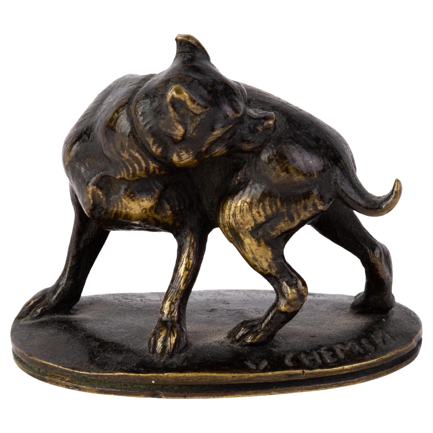 Victor Chemin (1825-1901) Signed French Animalier Bronze Sculpture ca. 1880