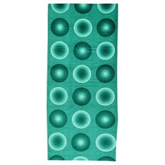 Vintage Mid Century Modern Skandinavische Verner Panton Kreis Textile 3'11" x 8'9"