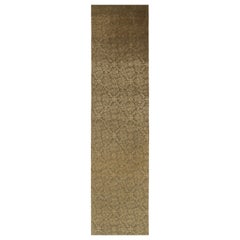 Rug & Kilim - Tappeto Runner in stile europeo con fiori verdi e dorati "Cordoba".