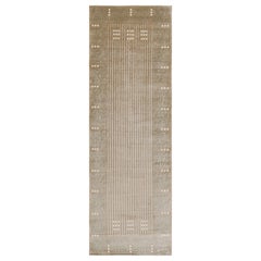 Rug & Kilim: disegno a labirinto geometrico in lana e seta di colore beige