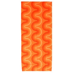 Vintage Scandinavian Verner Panton Orange Color Kurve Textile 3'10" x 8'8"