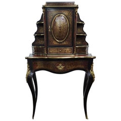 Bureau Bonheur du jour Napolean III en marqueterie Boulle