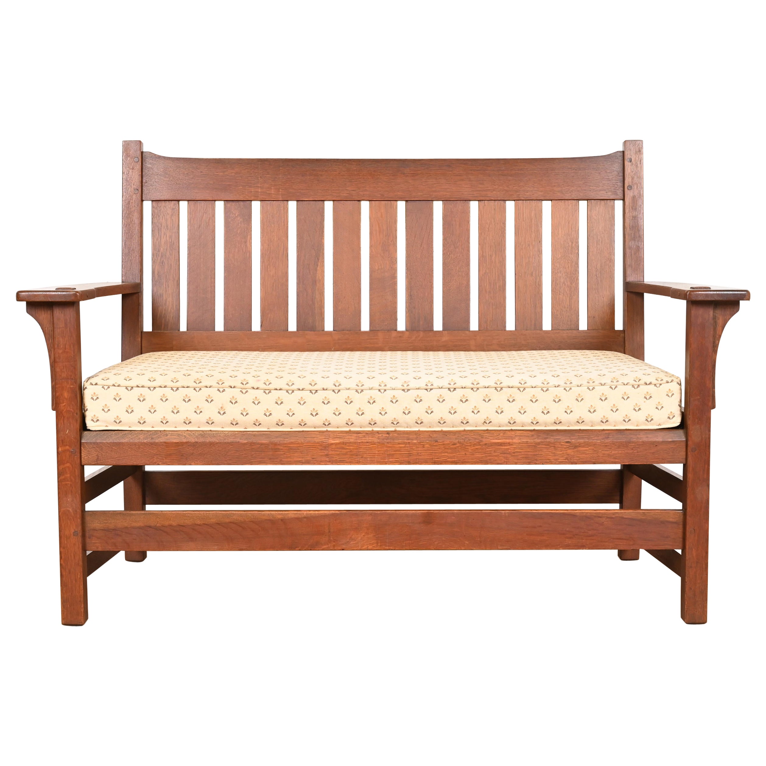 L.L.A. & G.J. Stickley Antico divano o poltrona Mission Arts & Crafts in Oak