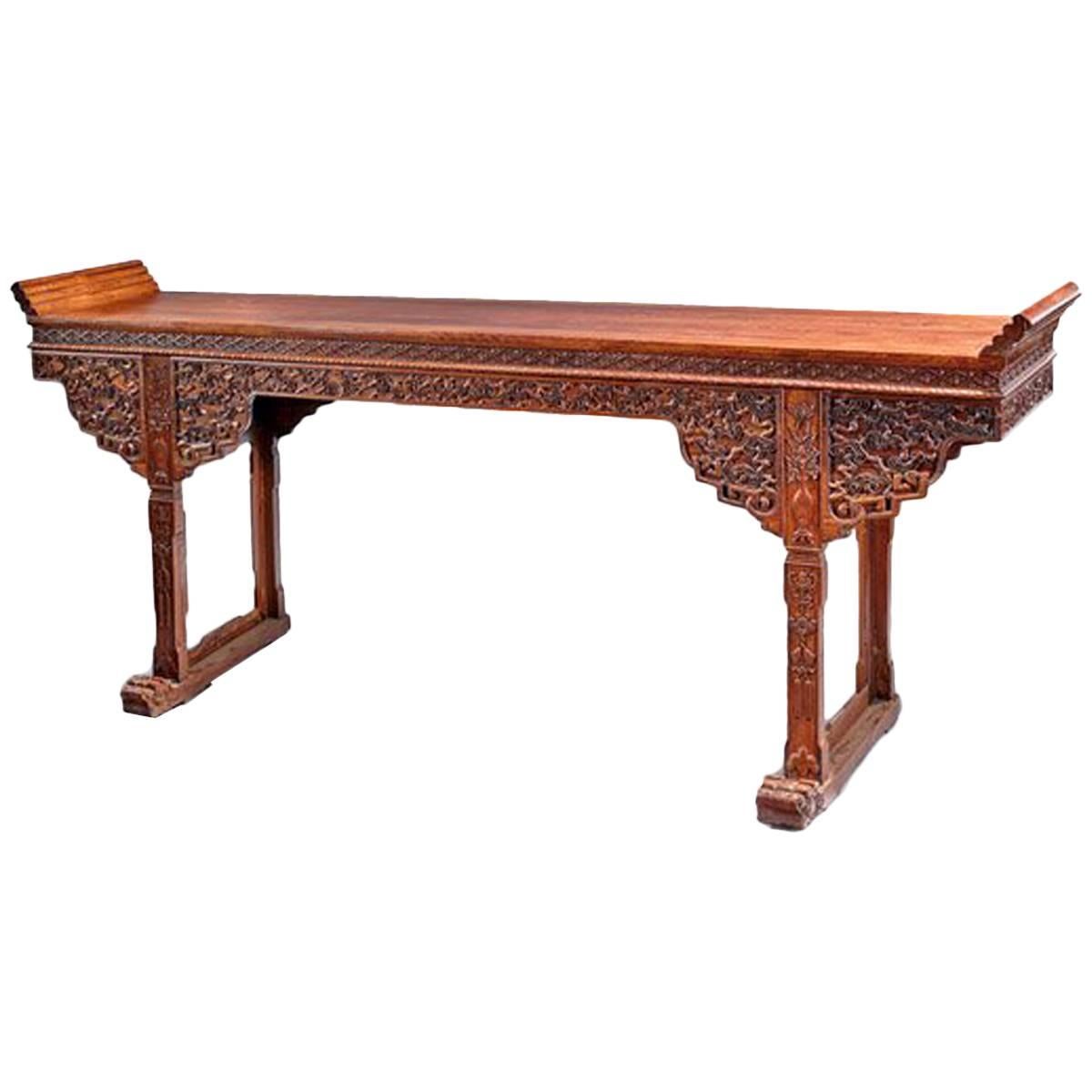 Impressive Large Chinese Huanghuali Altar Table