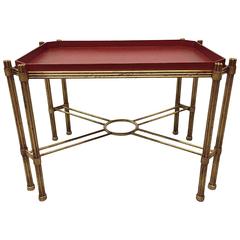 Hollywood Regency Gilt Iron Coffee Table with Removable Tray Top 2