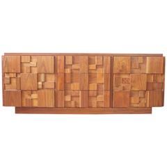 Mid-Century Brutalist Walnut Dresser by Lane
