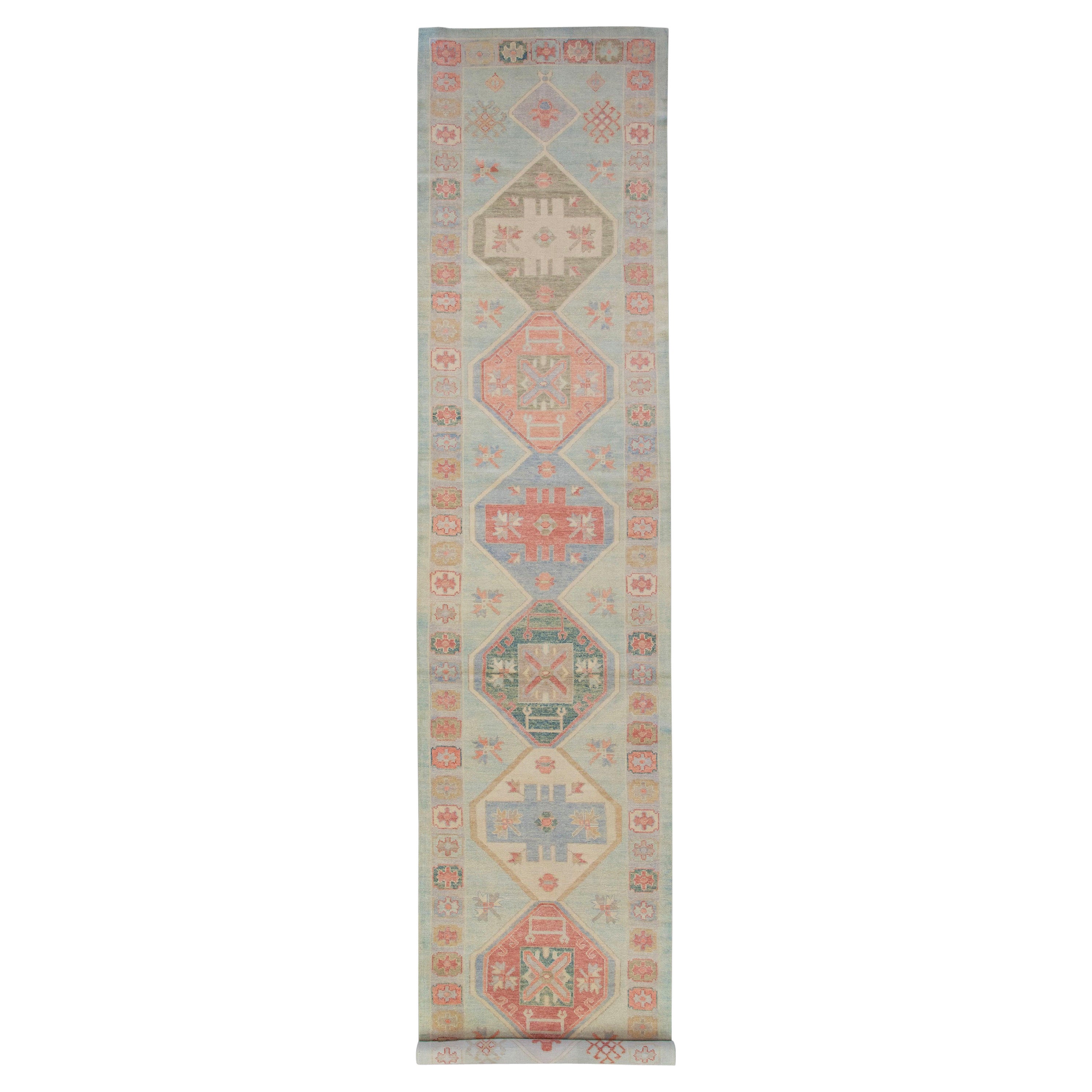 Alfombra Oushak Oriental Anudada a Mano Turca Oushak 4'2" x 18'11" #5778